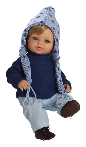 Realistická panenka chlapeček - Laurin v modrém od firmy Berjuan