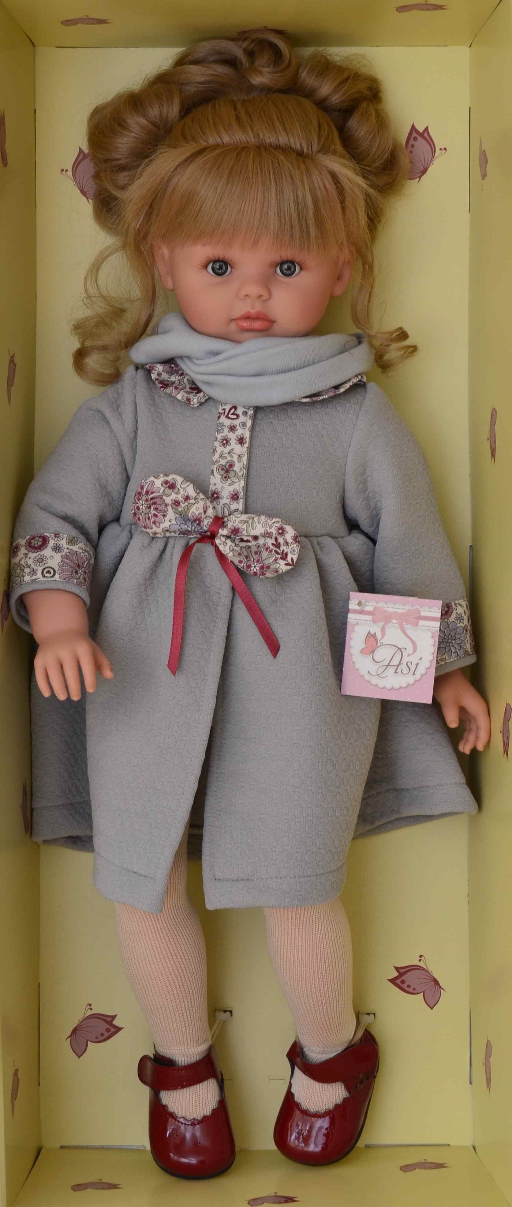 Realistická panenka PEPA - šedé šaty od firmy ASIVIL ze Španělska