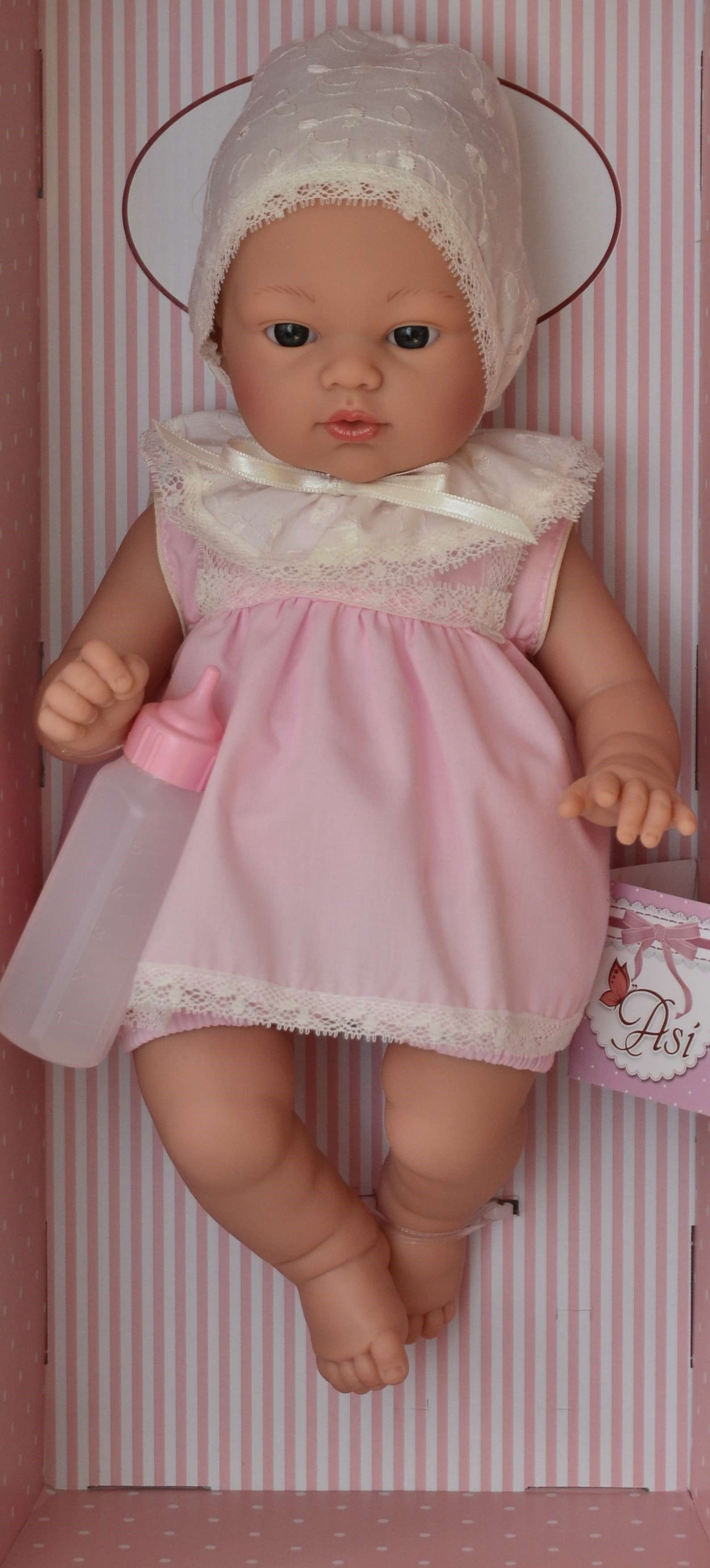Realistické miminko - holčička KOKE v krajkové čepičce - od firmy ASIVIL