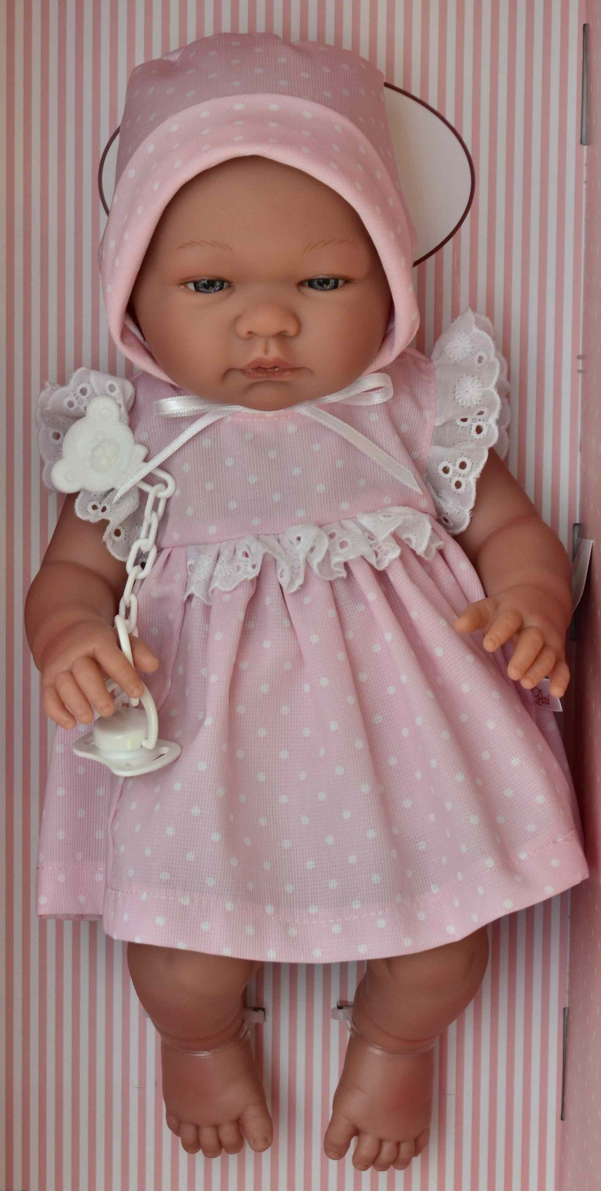Realistické miminko - MARÍA v puntíkatém kloboučku od firmy ASIVIL