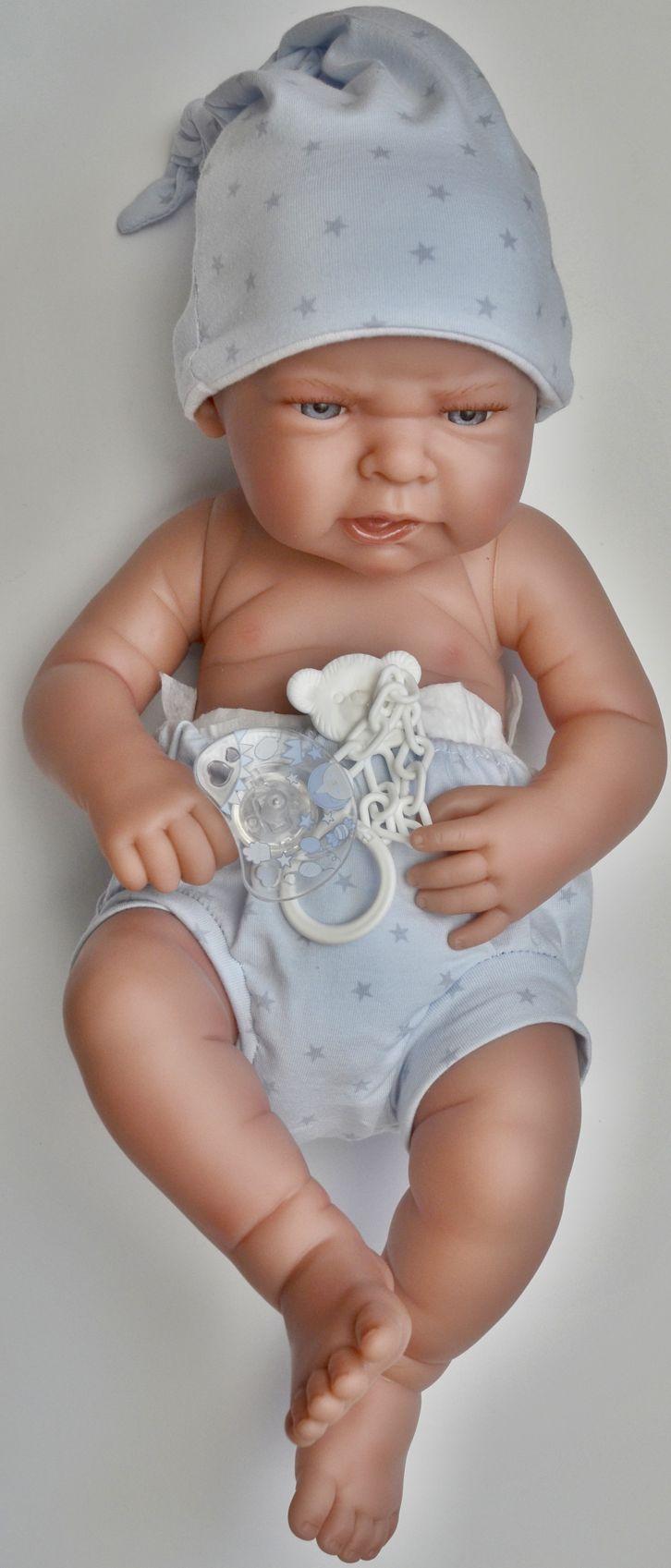 Realistické miminko - chlapeček Leo v modré čepičce od Antonio Juan