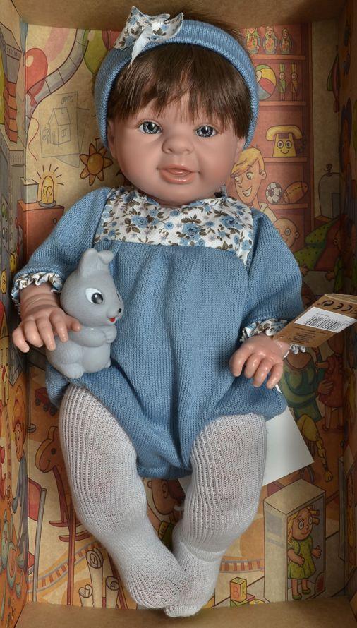 Realistické miminko - holčička - Paula v modrých šatech od firmy Lamagik