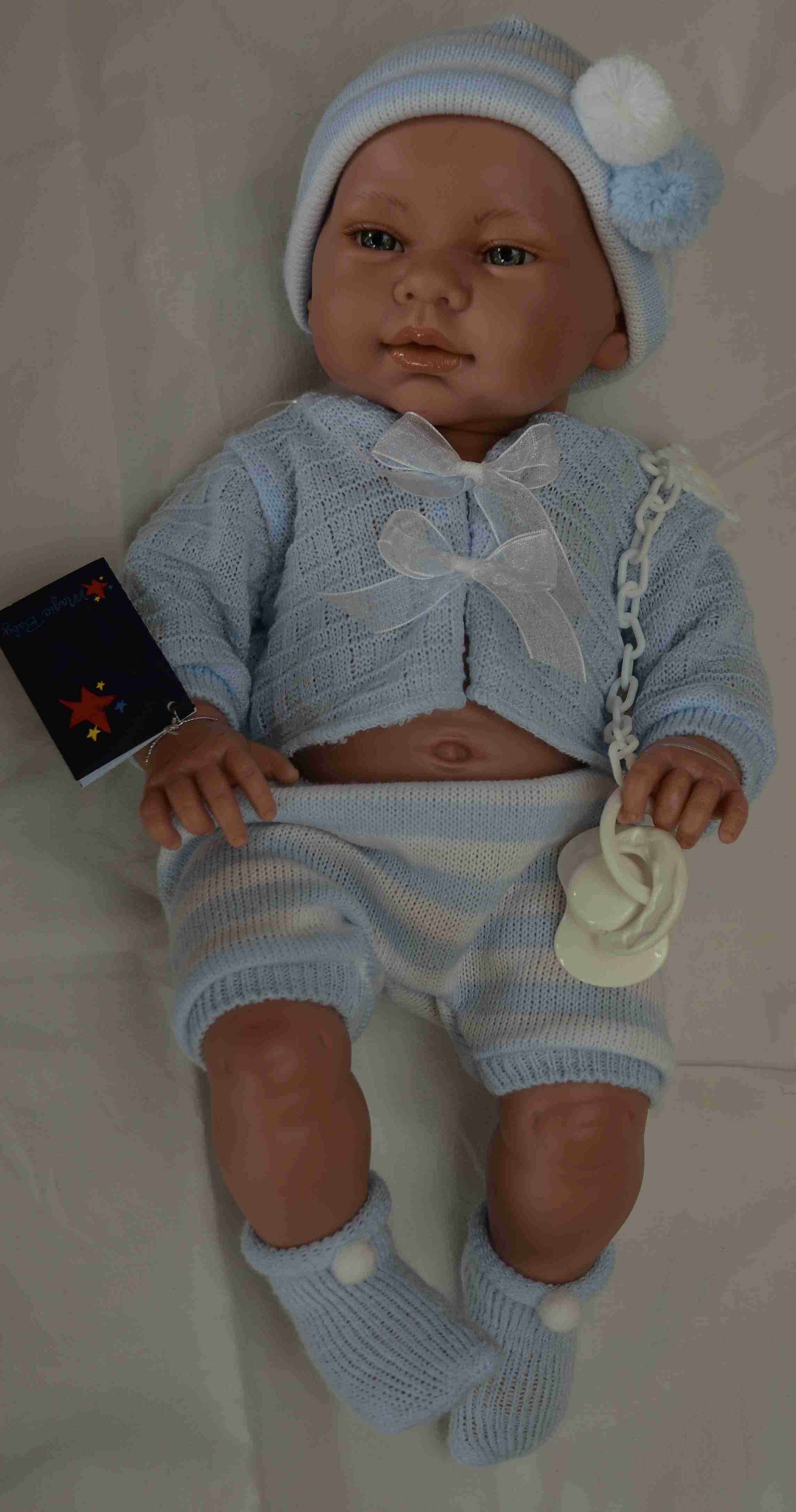 Realistické miminko. - chlapeček  Mario svetr na mašle
