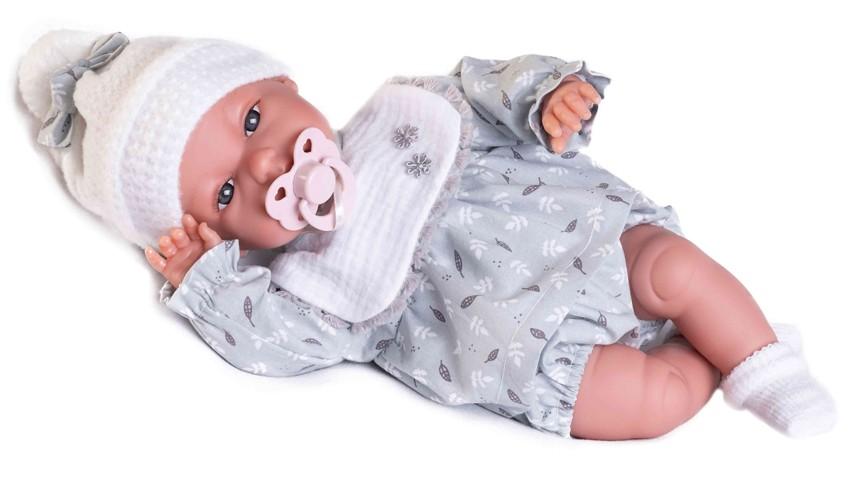 Realistické miminko s kostřičkou - holčička Toneta ve světle modrém oblečku od f
