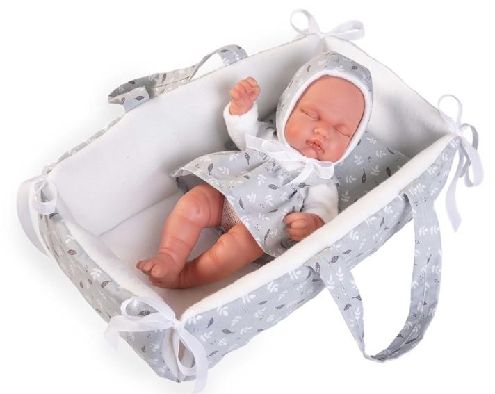 Realistické miminko - spící holčička Pitu Luni v přenosné tašce 