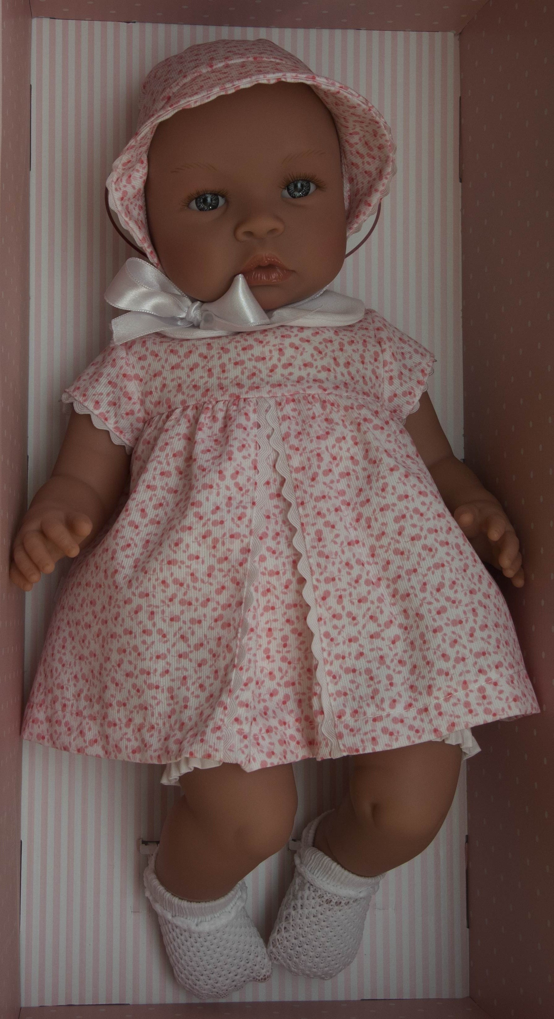 Realistické miminko - Lea - letní šaty do růžova- od firmy ASIVIL ze Španělska