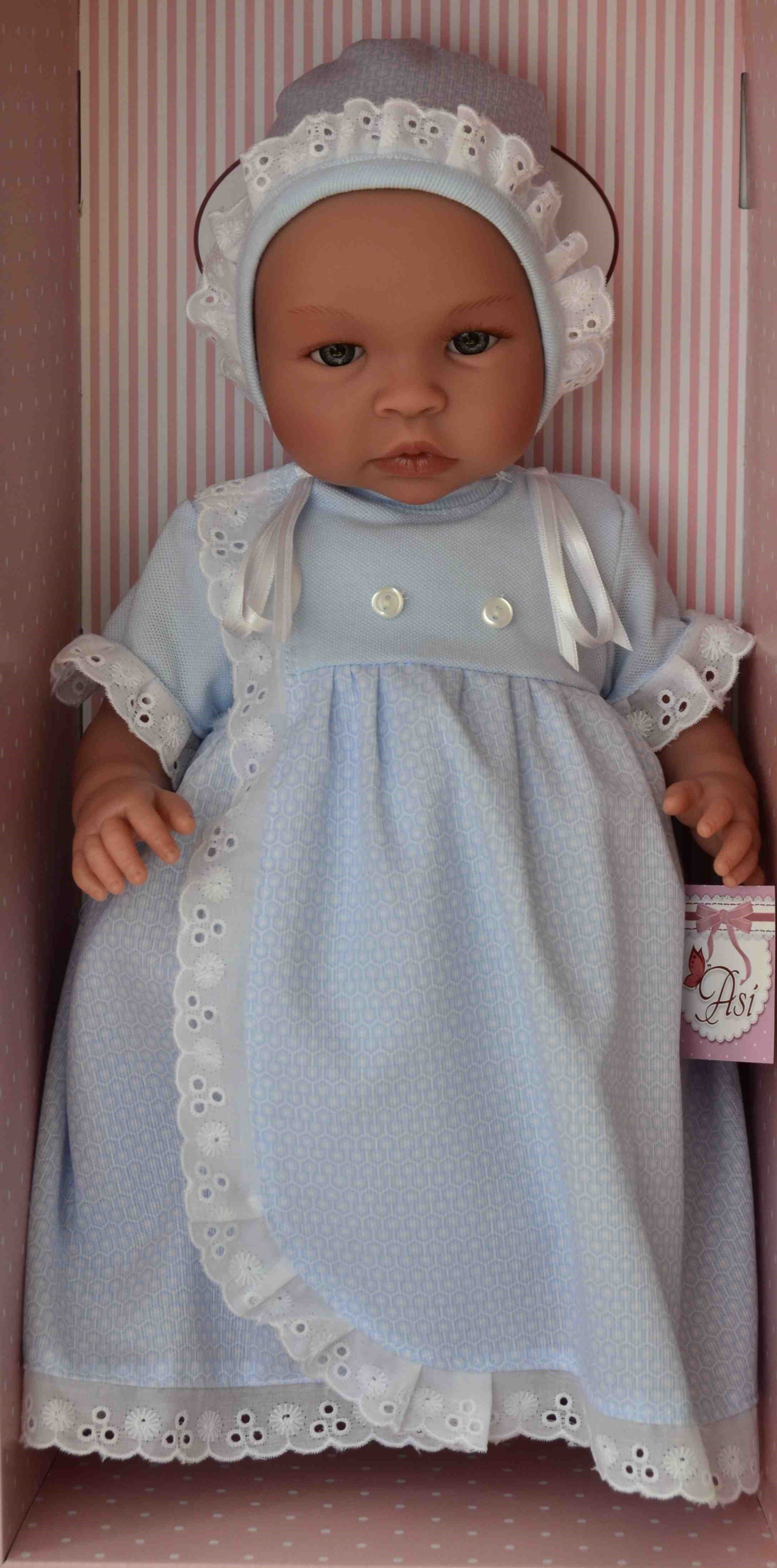 Realistické miminko - LEO nebo LEA v dlouhém oblečku - od firmy ASIVIL ze Španěl