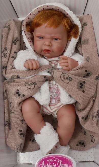 Realistické miminko - holčička Lea - zrzavé vlásky v kabátku od Antonio Juan