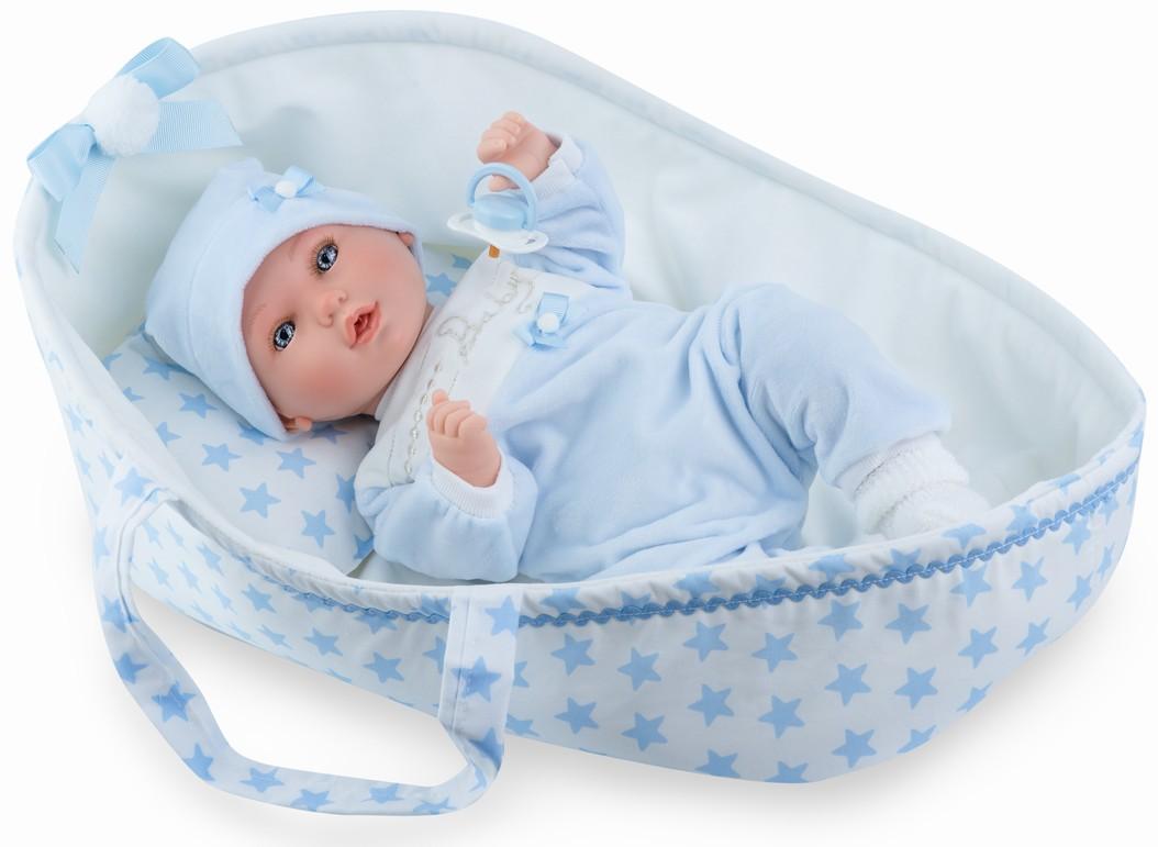 Realistické miminko - chlapeček Albín v přenosné tašce od španělské firmy Marina