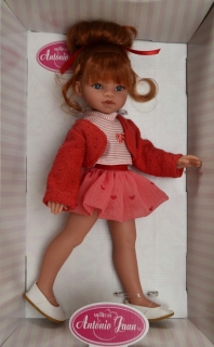 Realistická panenka Emily v červeném svetříku od Antonio Juan
