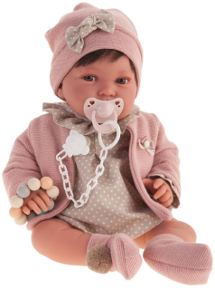 Realistické miminko - holčička Pipa v růžovém kabátku od Antonio Juan