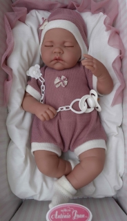 Realistické miminko - holčička Luna ve vlněném oblečku od Antonio Juan