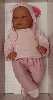 Realistické miminko - holčička Nica v růžovém oblečku od Antonio Juan