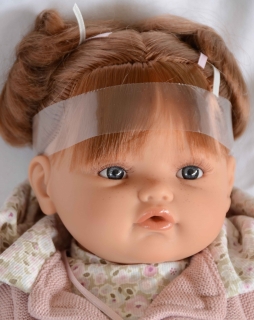 Realistické miminko - holčička- Beni s culíčky - zrzavé vlasy od Antonio Juan