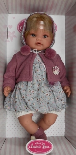 Realistické miminko - holčička- Beni s kapucou - blonďaté vlasy od Antonio Juan
