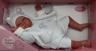 Reborn miminko - Můj první reborn -modrá čepice - od Antonio Juan