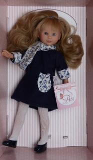 Realistická panenka CELIA - modré šaty - od firmy ASIVIL ze Španělska