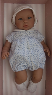 Realistické miminko - Lea nebo Leo - letní obleček do modra