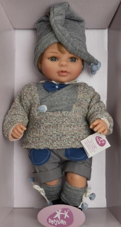 Realistická panenka chlapeček - Mauro v modrém od firmy Berjuan