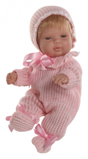 Realistické miminko holčička v růžovém pyžámku od firmy Berjuan ze Španělska