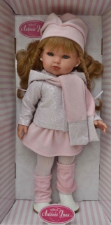 Realistická panenka Bella ve třpytivém kabátku od firmy Antonio Juan ze Španělsk