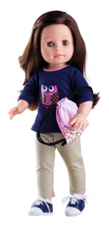 Realistická panenka Emily se sovičkou na tričku od f. Paola Reina