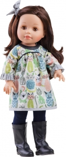 Realistická panenka Emily v kočičích šatech od firmy Paola Reina