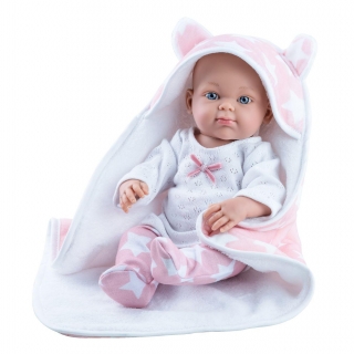 Realistické miminko - holčička - Mini pikolin v osušce s kapucou