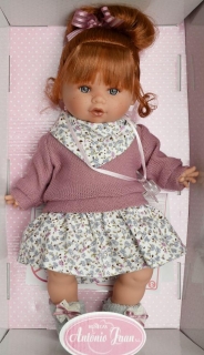 Realistická panenka - holčička - Dato v květovaných šatech od firmy Antonio Juan