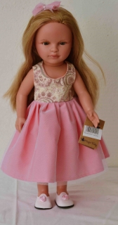 Realistická panenka Nina - růžová sukně od firmy Lamagik ze Španělska