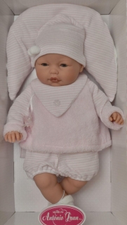 Realistické miminko - mrkací holčička - Bimba s polštářkem od Antonio Juan