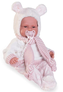 Realistické miminko - holčička Babydoo v čepičce s oušky