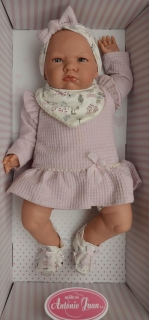 Realistické miminko - holčička - Berta v růžových šatech od Antonio Juan