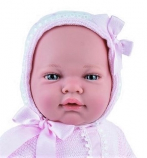 Realistické miminko holčička Míša v pletených šatech od španělské firmy Marina &